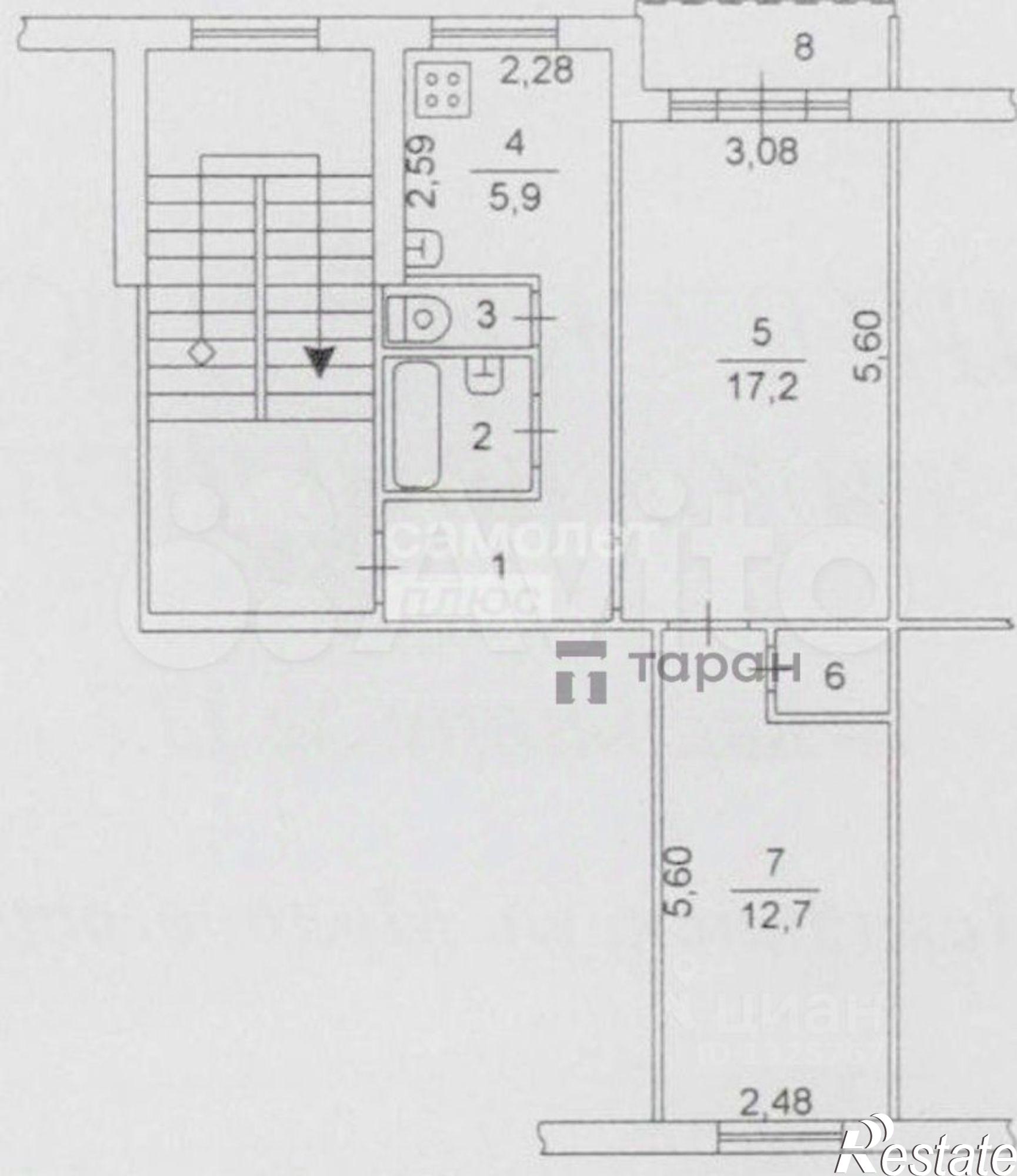 Купить квартиру за 3 800 000 рублей на Комсомольский проспект, 53