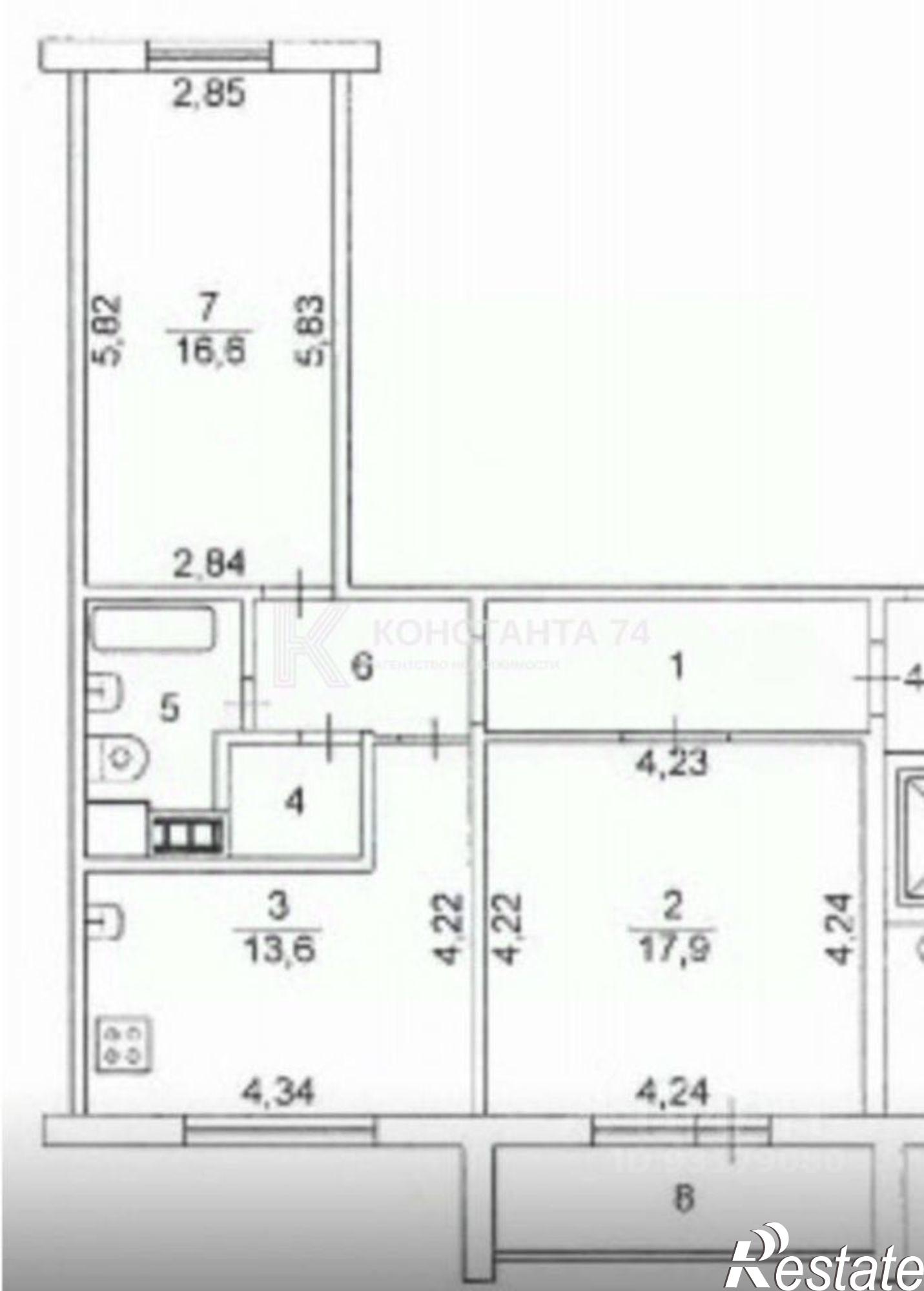 Купить квартиру за 7 200 000 рублей на улица Братьев Кашириных, 85А