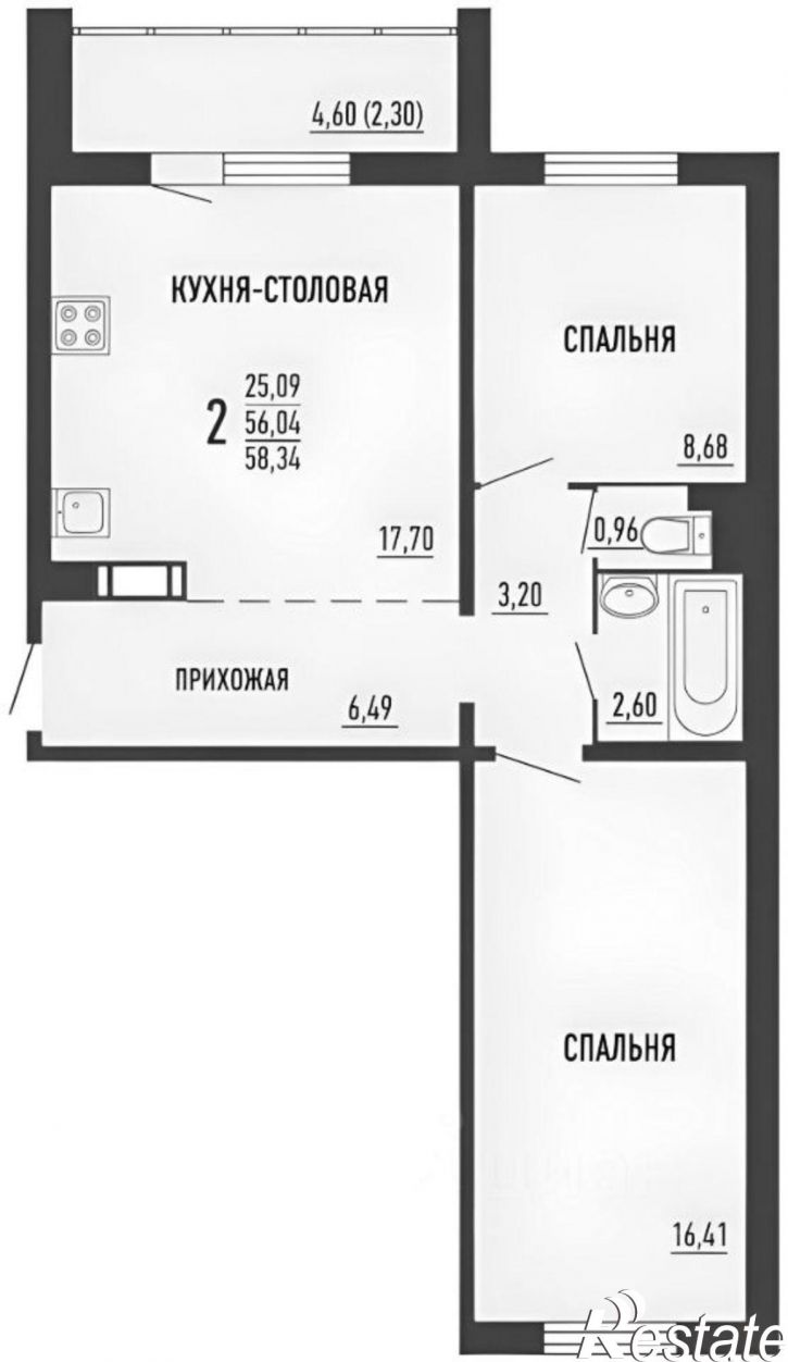 2-комн квартира улица Александра Шмакова, 39,  д. 39