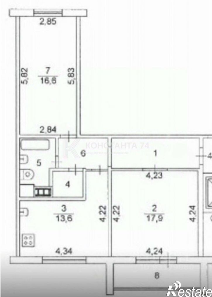 2-комн квартира улица Братьев Кашириных, 85А,  д. 85А