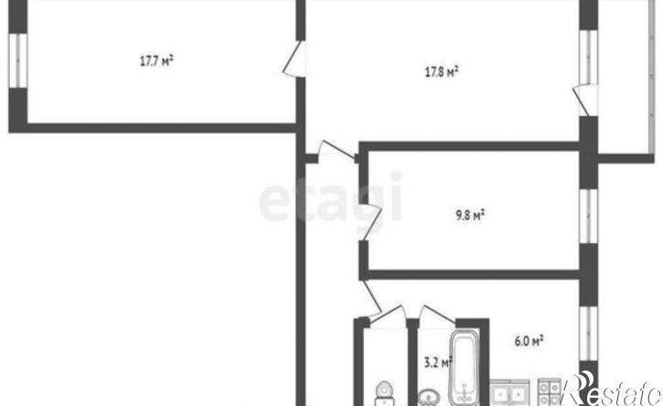 3-комн квартира Комсомольский проспект, 24А,  д. 24А