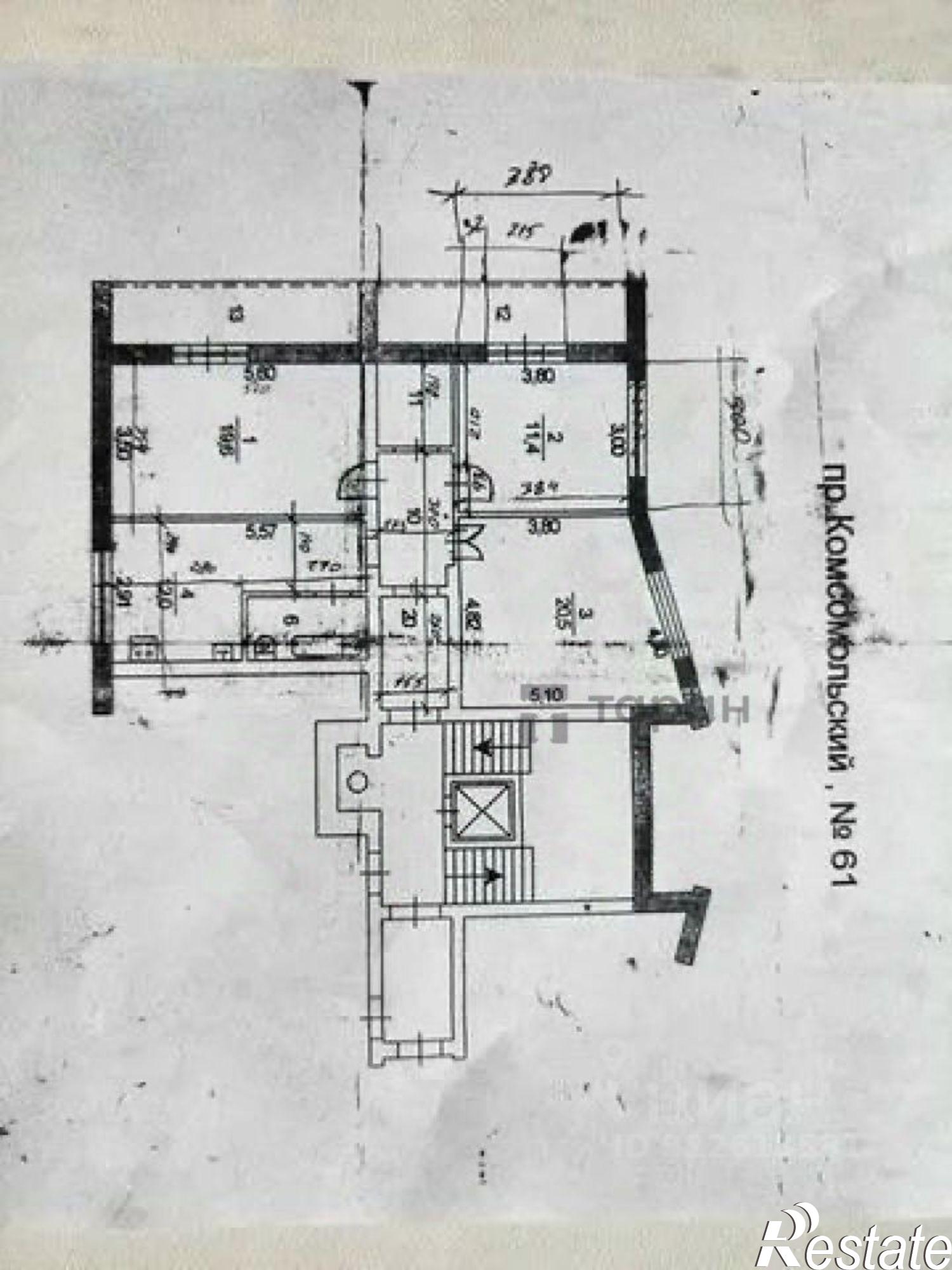 Купить квартиру за 7 490 000 рублей на Комсомольский пр-кт, 61
