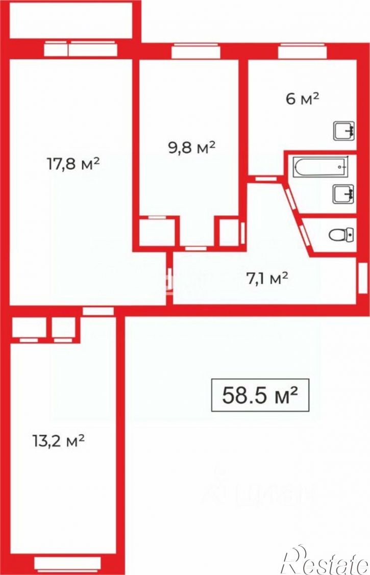 3-комн квартира ул Краснознаменная, 42,  д. 42