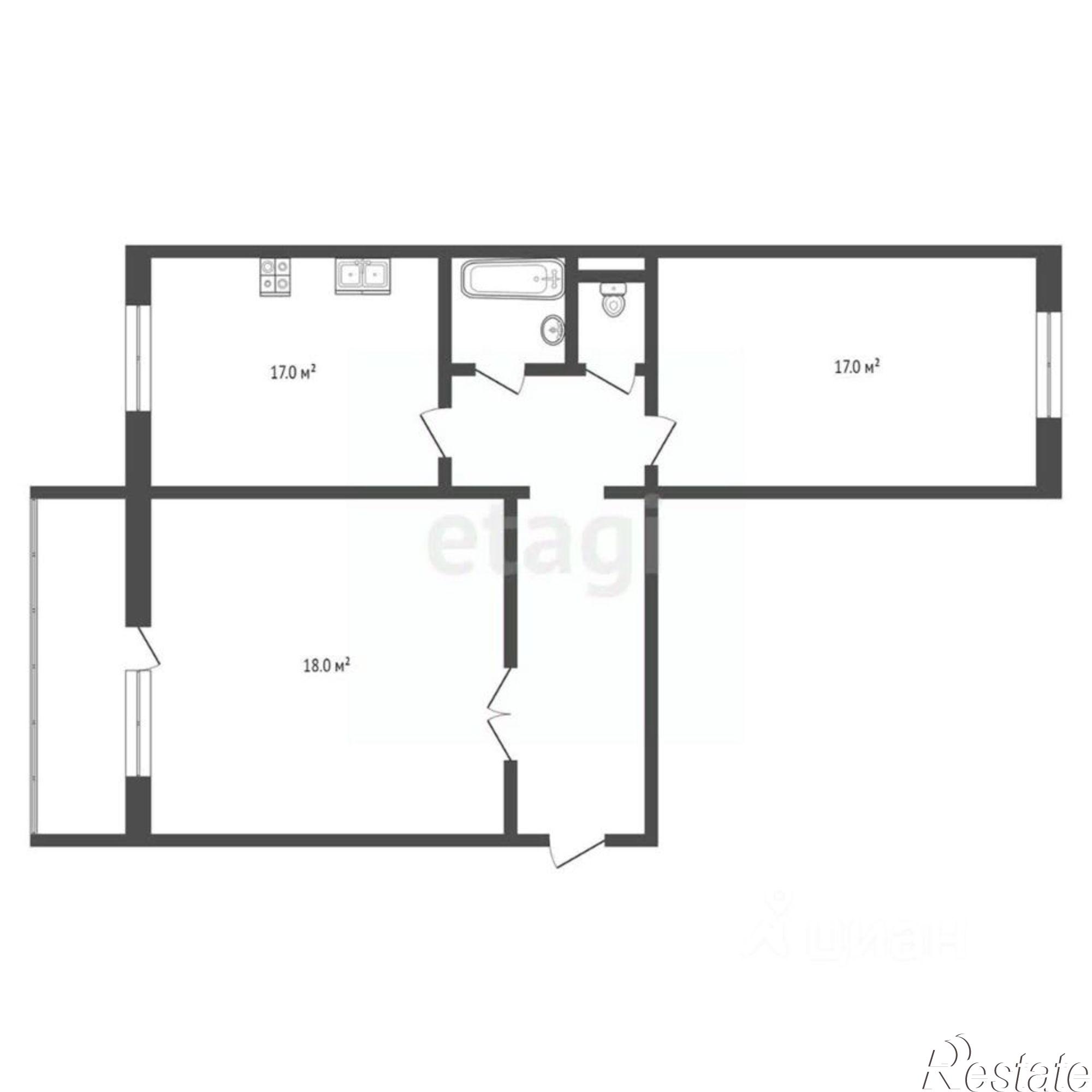 Купить квартиру за 5 800 000 рублей на Звенигородская улица, 68