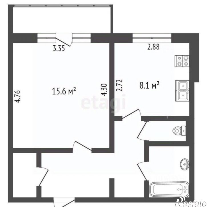 1-комн квартира улица Гюго, 2,  д. 2
