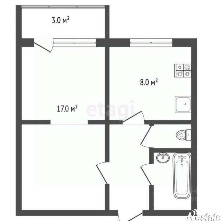 1-комн квартира улица Университетская Набережная, 22,  д. 22