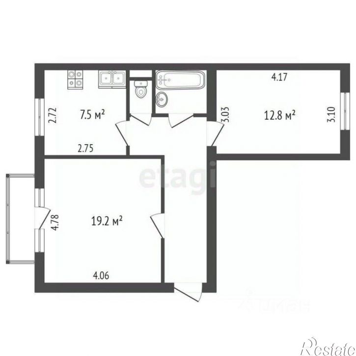 2-комн квартира