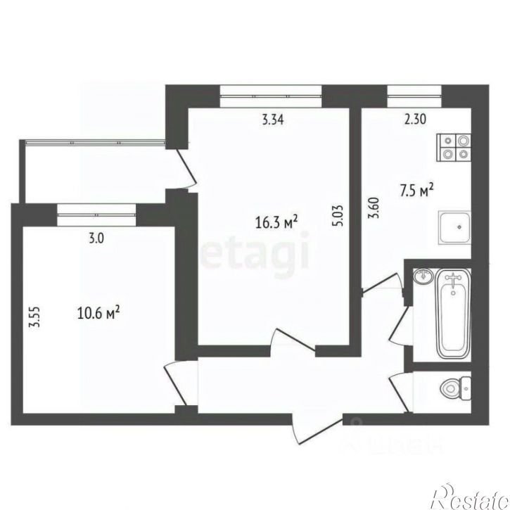 2-комн квартира