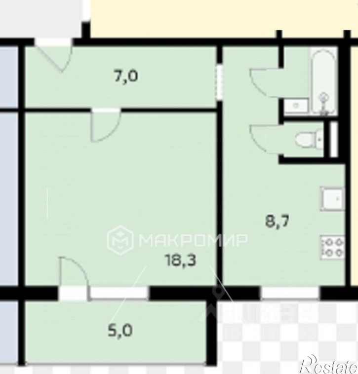 1-комн квартира ул Ворошилова, 35Б,  д. 35Б