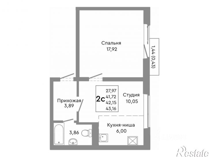 2-комн квартира в новом доме 2-я Базовая улица, 30,  д. 30