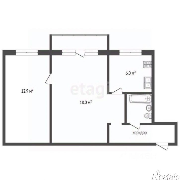 2-комн квартира ул Марченко, 19В,  д. 19В