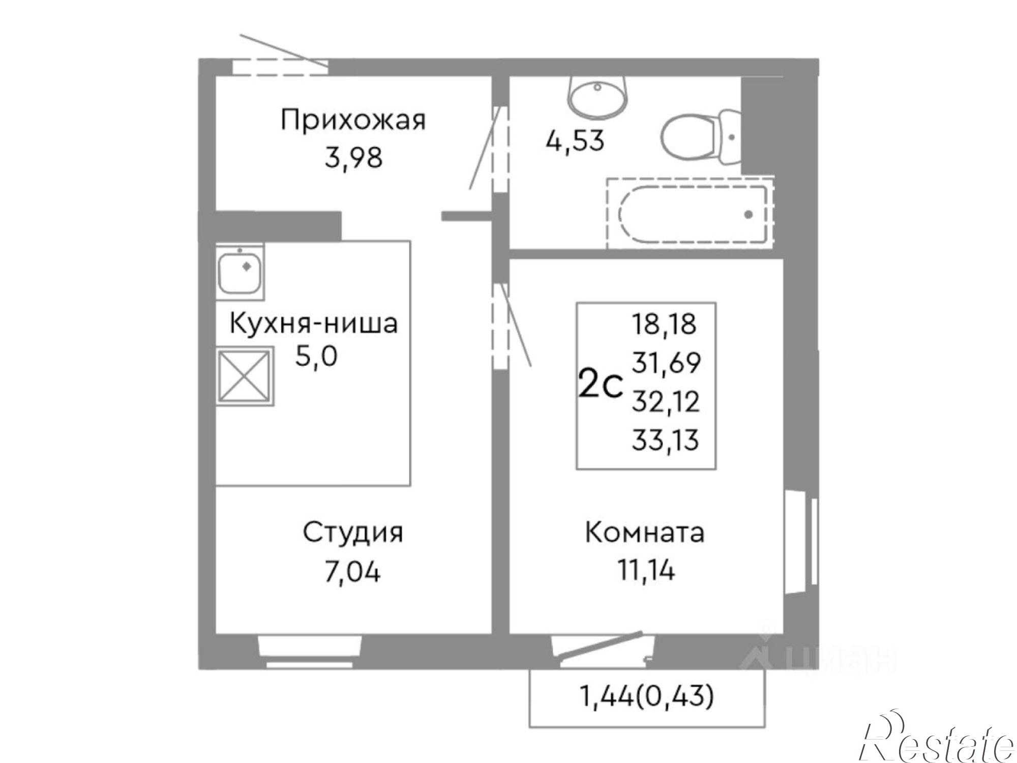 Купить квартиру за 4 593 160 рублей на ул Танкистов, 175