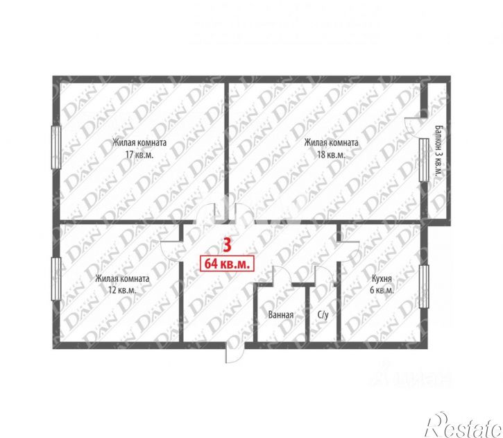 3-комн квартира ул Солнечная, 14А,  д. 14А