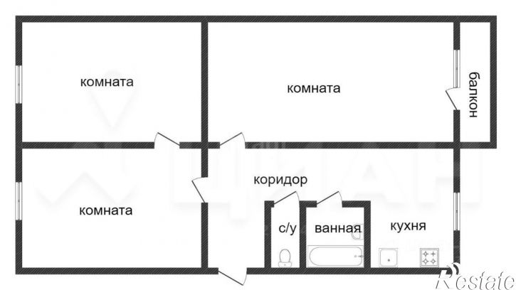 3-комн квартира Цинковая улица, 1,  д. 1