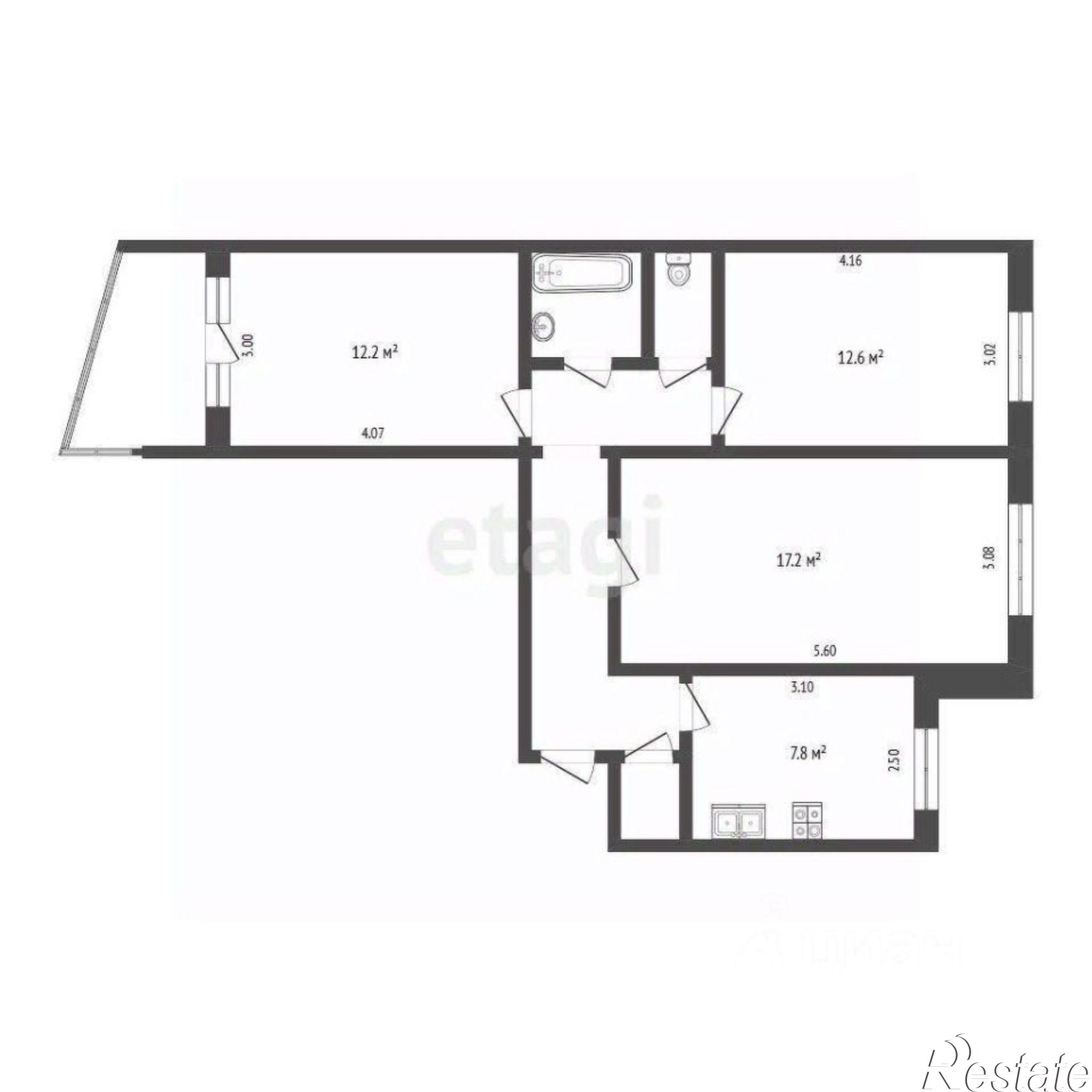 Купить квартиру за 5 800 000 рублей на Шуменская улица, 10