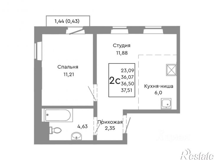 2-комн квартира в новом доме Нефтебазовая улица, 22,  д. 22