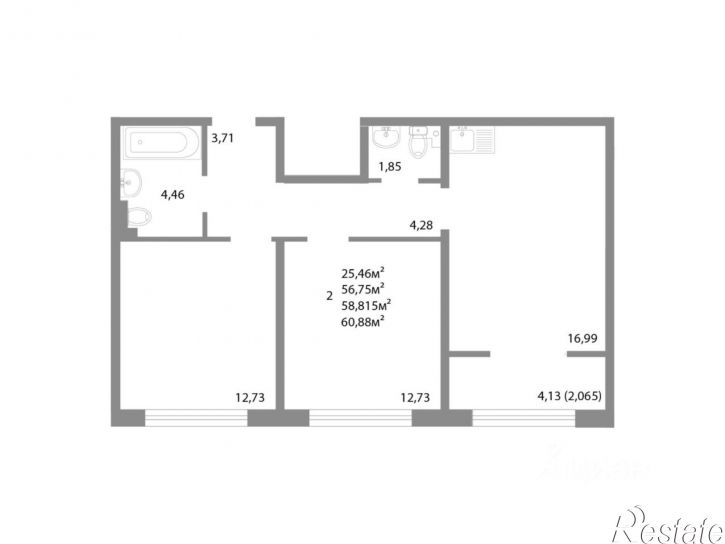 2-комн квартира в новом доме ЖК Никс Сити на Университетской Набережной