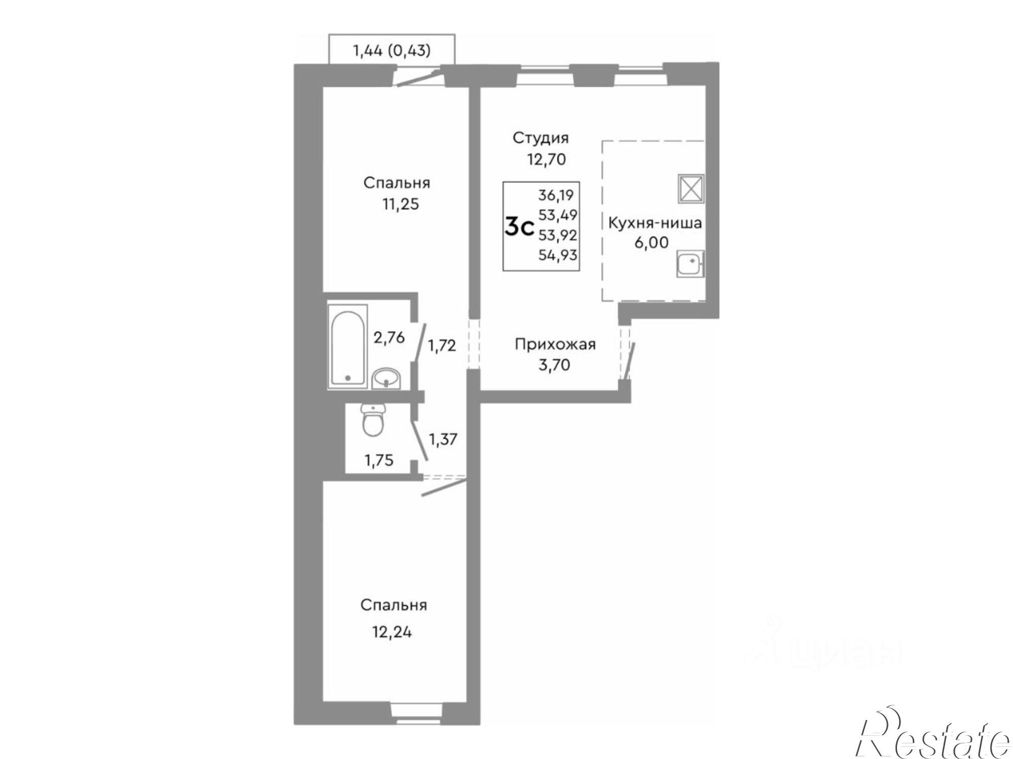 Купить квартиру за 7 494 880 рублей на 2-я Базовая улица, 30