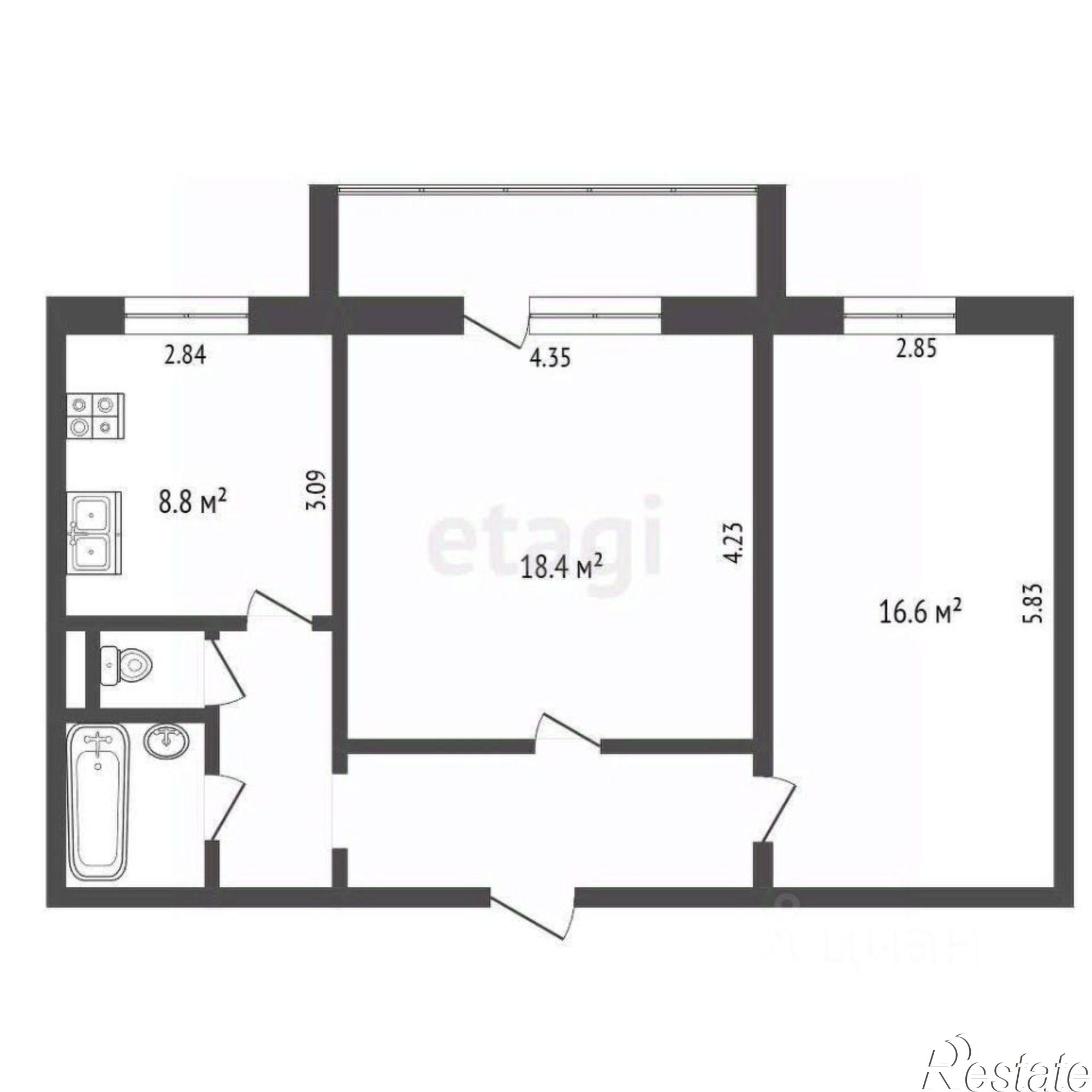Купить квартиру за 6 400 000 рублей на Двинская улица, 19