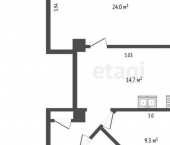 2-комн, 58кв м, этаж 4/5 проспект Ленина, 74
