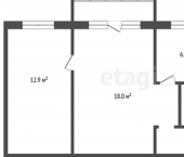 2-комн, 46кв м, этаж 5/5 улица Марченко, 19В