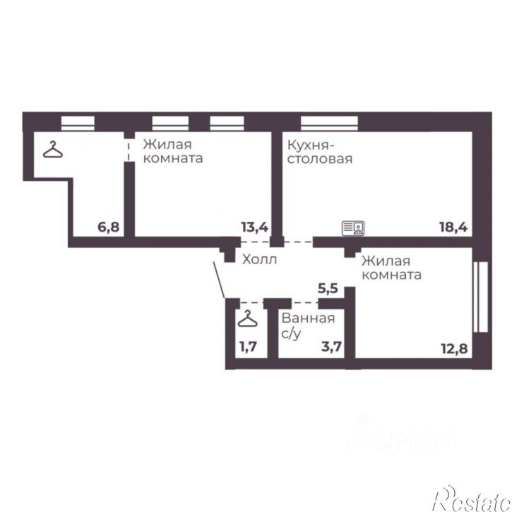 2-комн квартира в новом доме проспект Ленина, 4E,  д. 4E