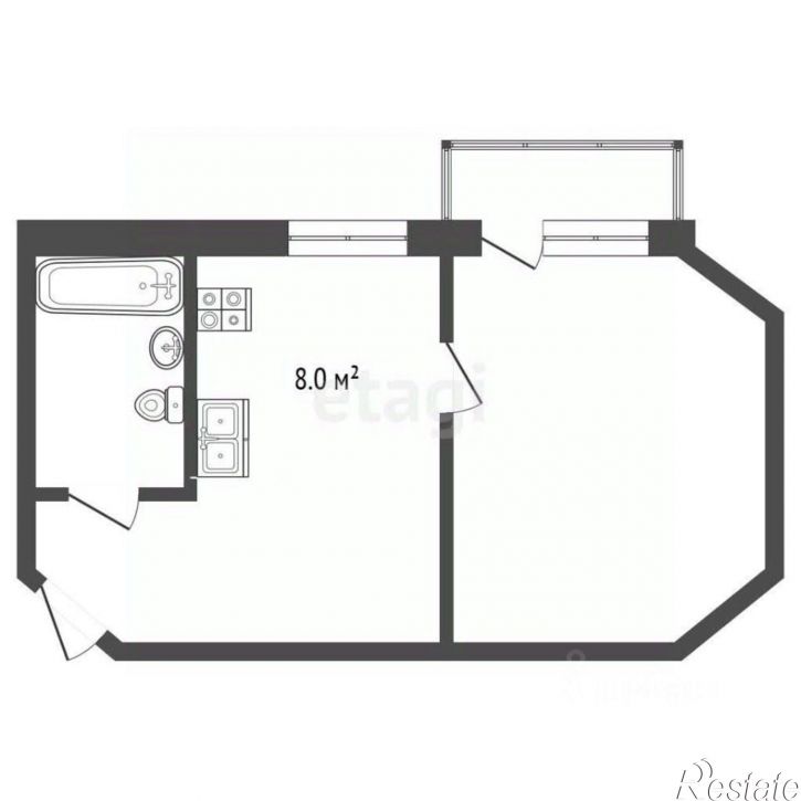 1-комн квартира ул Курчатова, 11А,  д. 11А