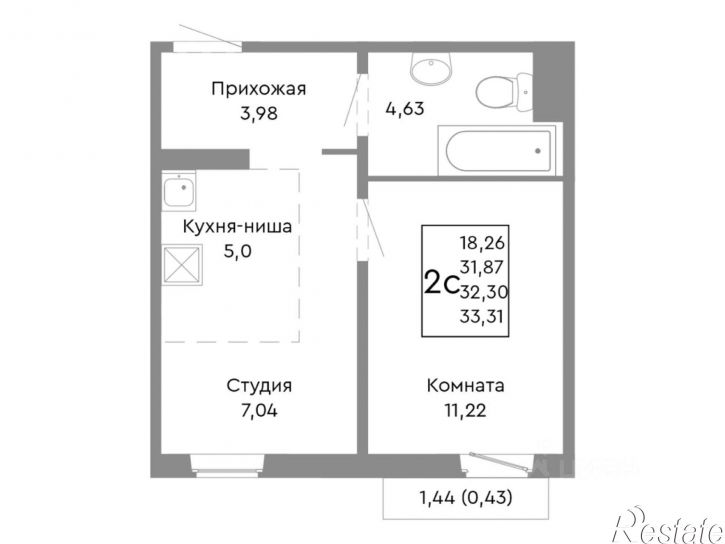 2-комн квартира в новом доме 2-я Базовая улица, 42,  д. 42