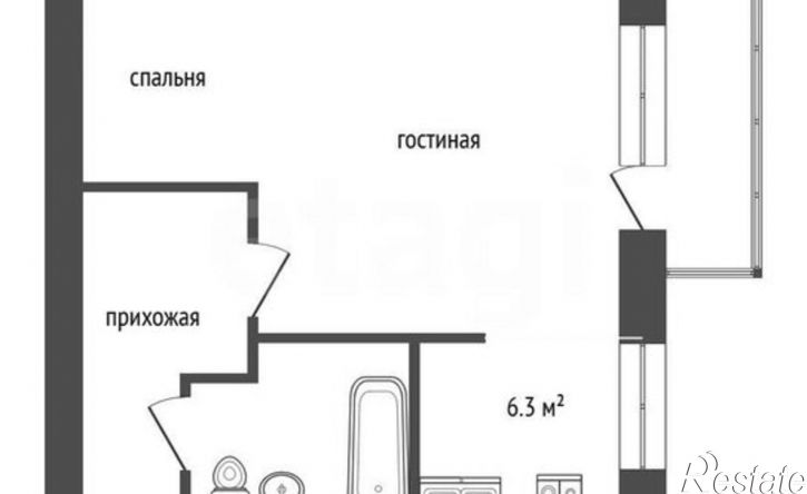1-комн квартира улица Ворошилова, 55,  д. 55
