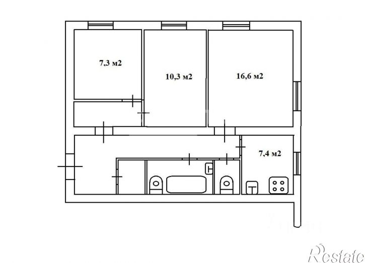 3-комн квартира ул Сулимова, 90,  д. 90