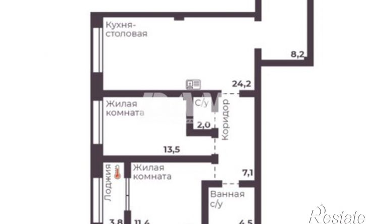 2-комн квартира в новом доме проспект Ленина, 4E,  д. 4E
