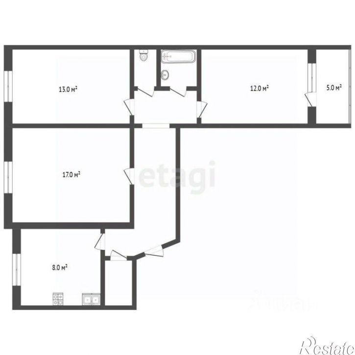 3-комн квартира улица Чайковского, 185,  д. 185