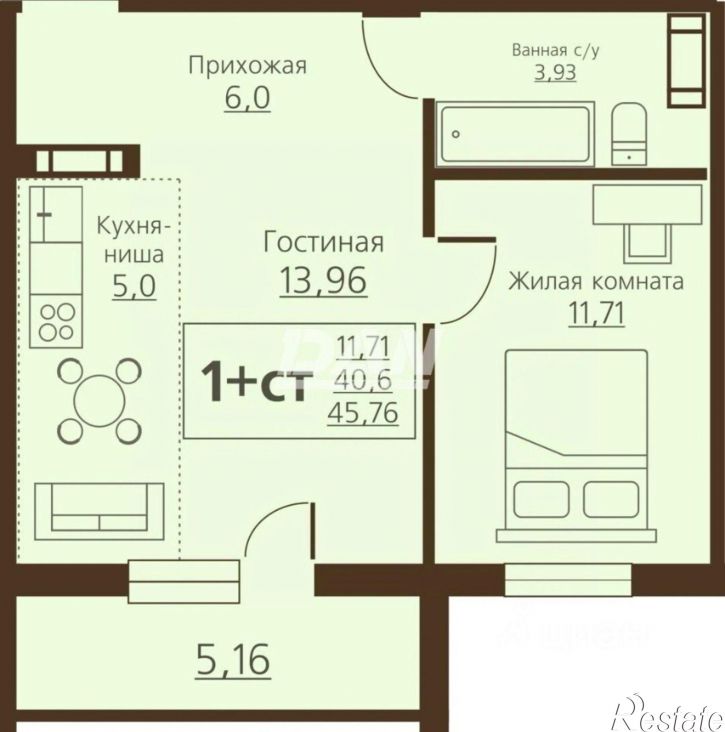 1-комн квартира ул Маршала Чуйкова, 14,  д. 14