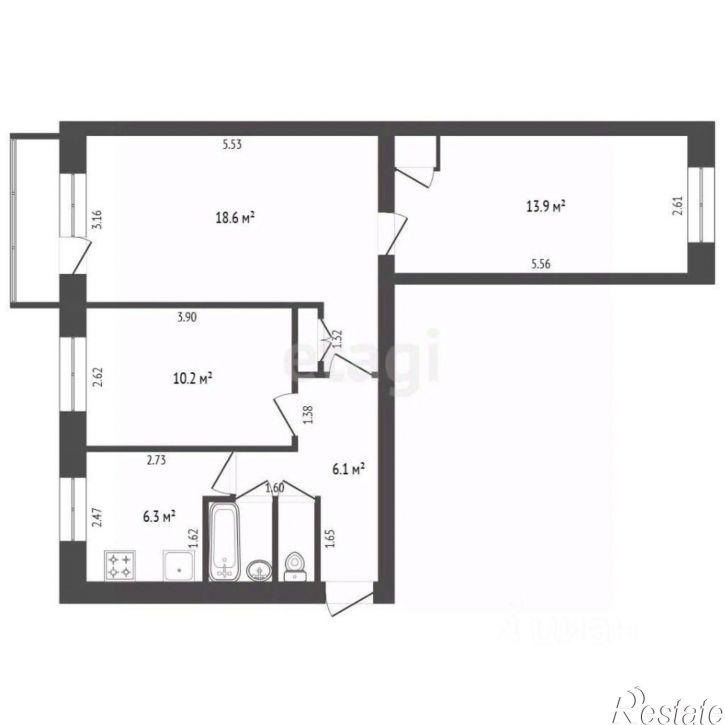 3-комн квартира улица Кирова, 15А,  д. 15А