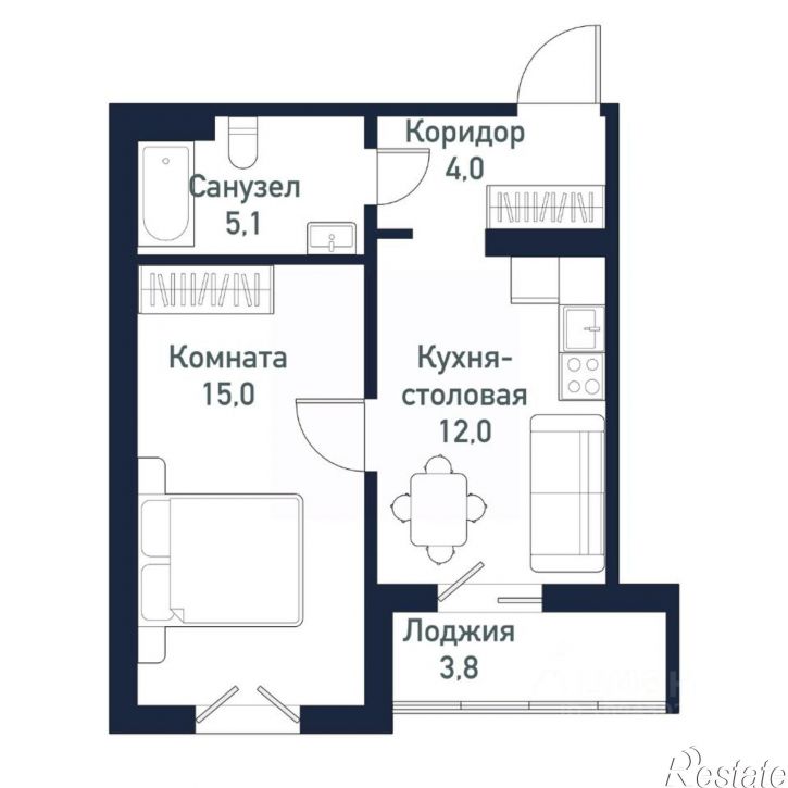 1-комн квартира в новом доме ул имени младшего сержанта Сухарева, 8,  д. 8