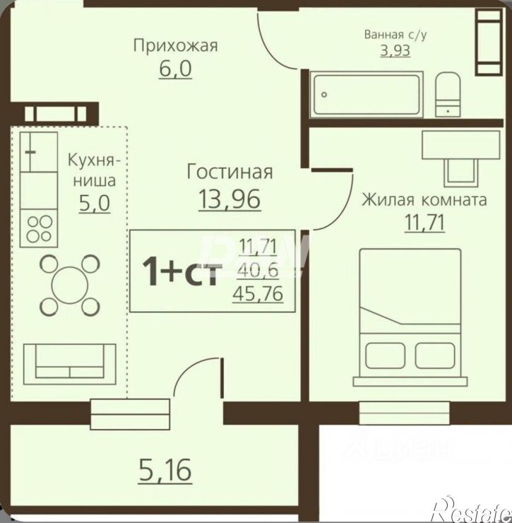 1-комн квартира ул Маршала Чуйкова, 14,  д. 14