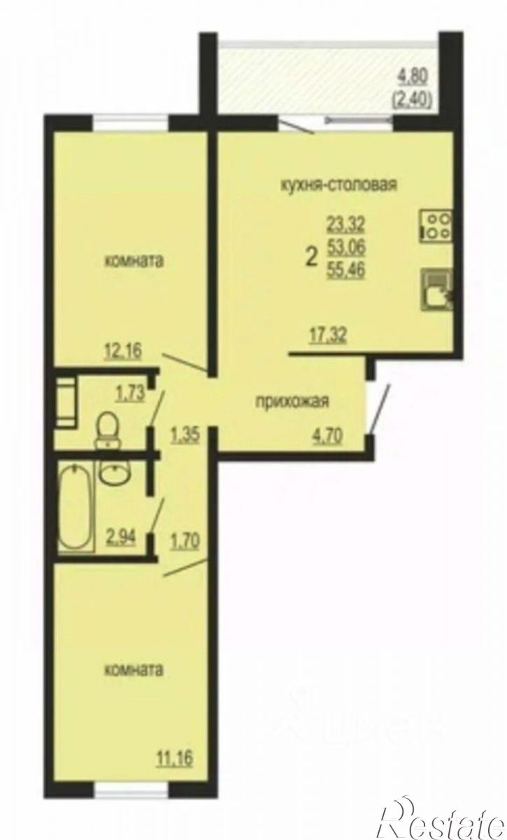 2-комн квартира ул Дружбы, 3,  д. 3