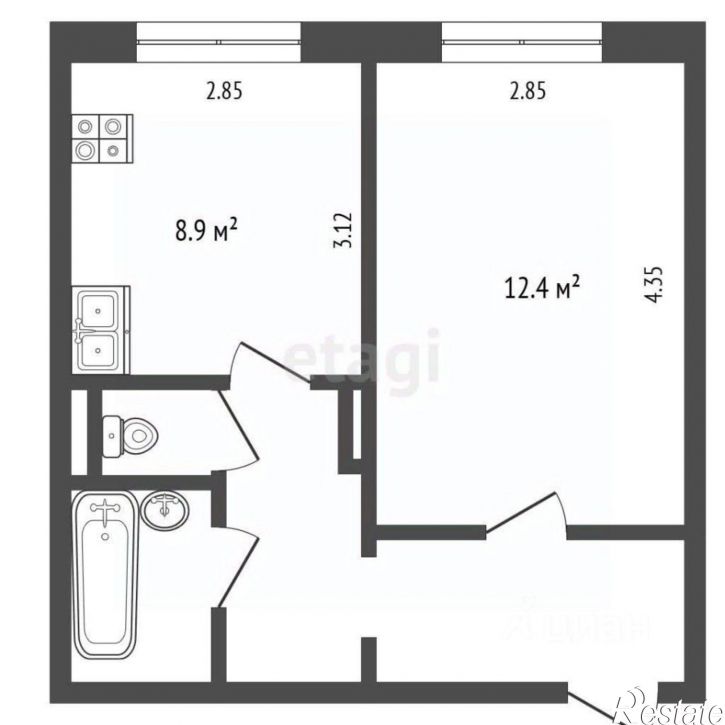 1-комн квартира улица Хохрякова, 14А,  д. 14А