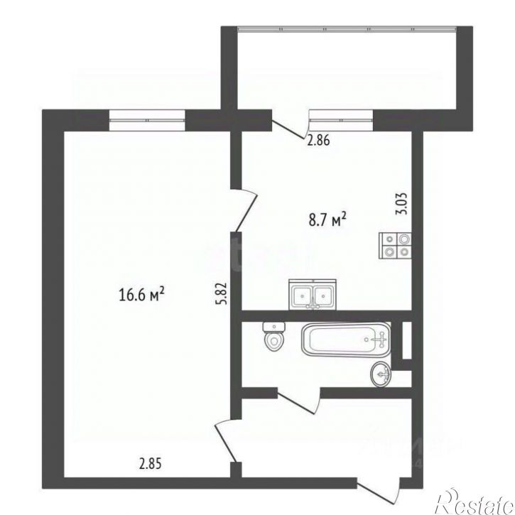 1-комн квартира 2-я Эльтонская улица, 32,  д. 32