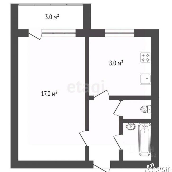 1-комн квартира ул Хохрякова, 30/6,  д. 30/6