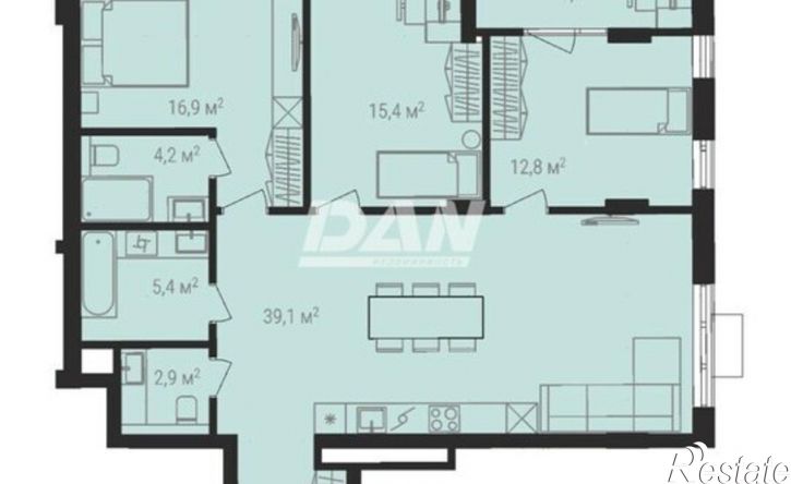 3-комн квартира в новом доме 29-й микрорайон, ЖК Весенний