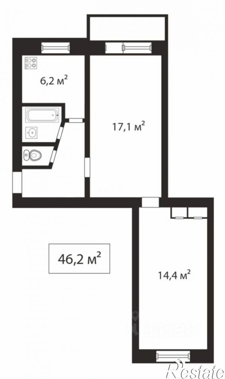2-комн квартира улица Потёмкина, 37,  д. 37