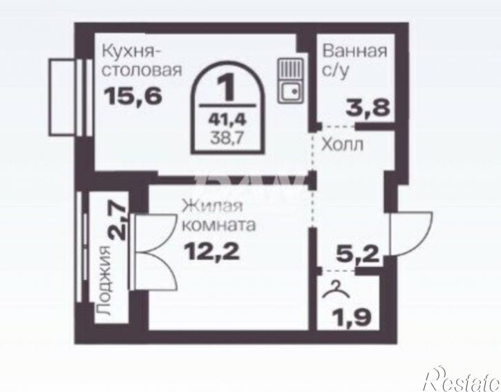 1-комн квартира в новом доме пр-кт Ленина, 19В,  д. 19В