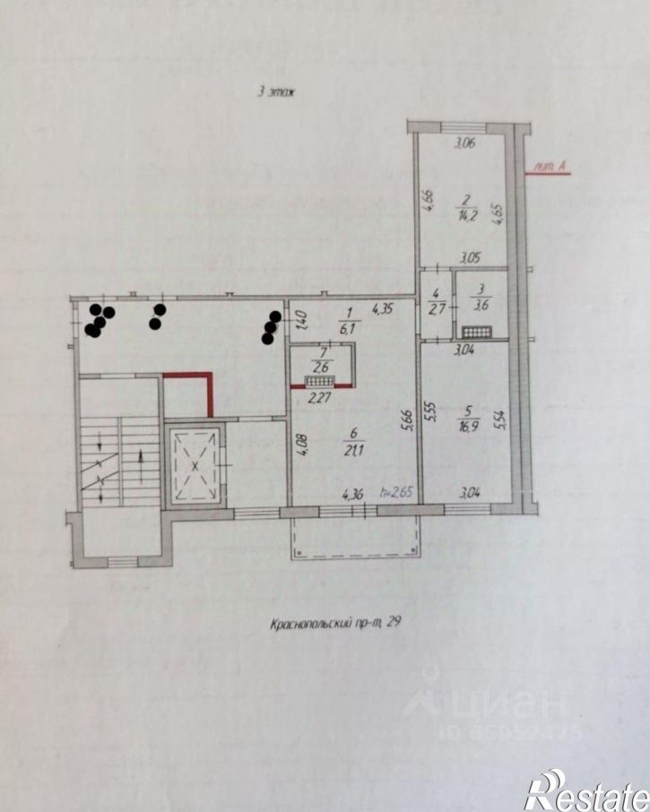 2-комн квартира Краснопольский проспект, 29,  д. 29