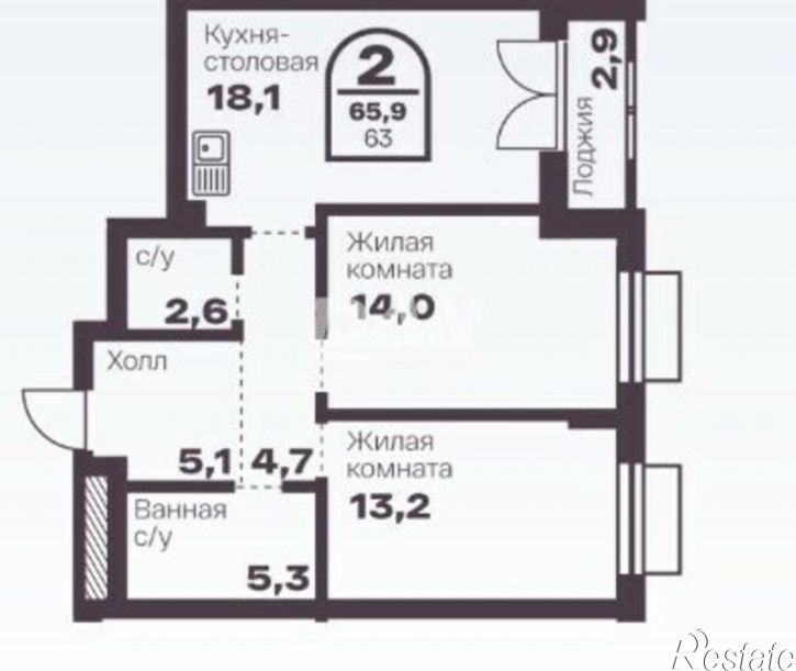 2-комн квартира в новом доме пр-кт Ленина, 19В,  д. 19В