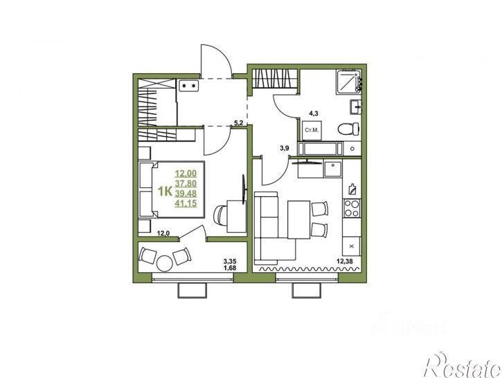 1-комн квартира в новом доме ул Трактовая (АМЗ), 30/2,  д. 30/2