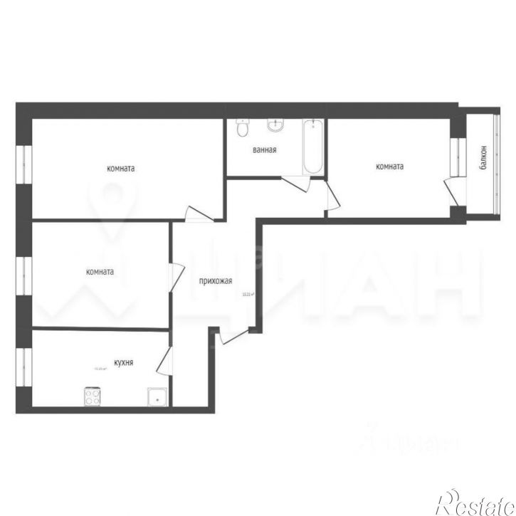 3-комн квартира ул Тухачевского, 13,  д. 13