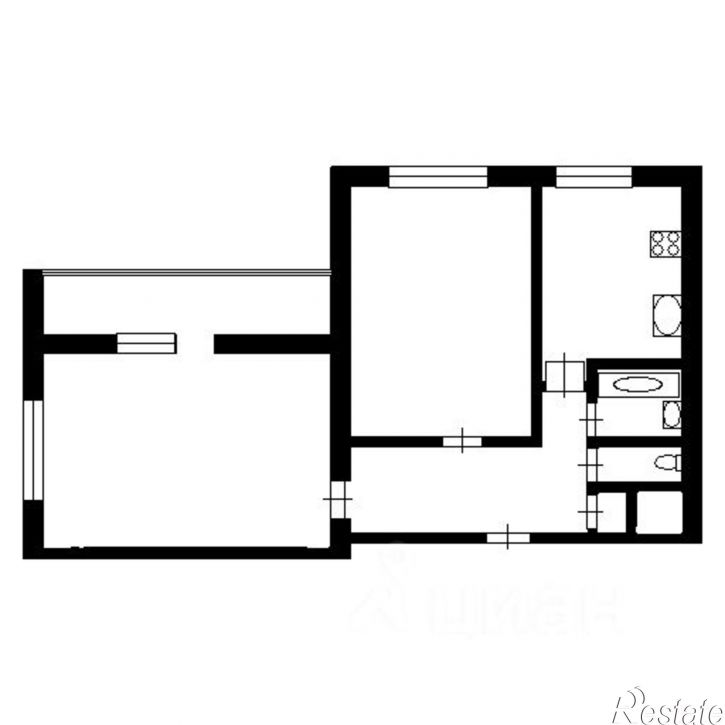 2-комн квартира ул Хлебозаводская, 6,  д. 6