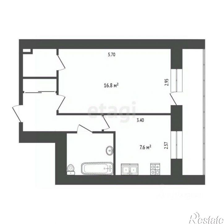 1-комн квартира ул 60-летия Октября, 38Б,  д. 38Б