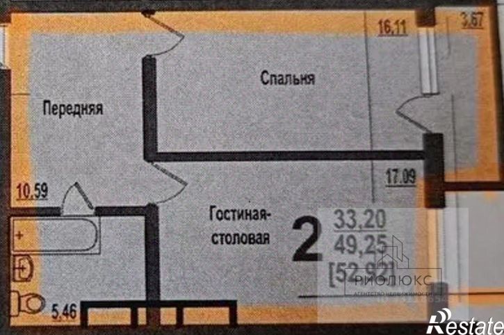 2-комн квартира улица 40-летия Победы, 52,  д. 52